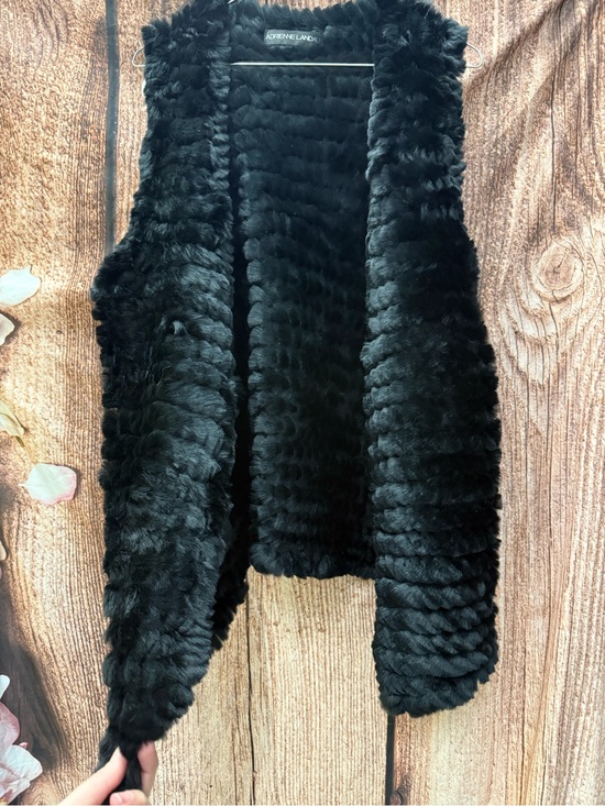 Adrienne Landau Jackets & Blazers - Adrienne Landau Black Faux Fur Open Front Vest
